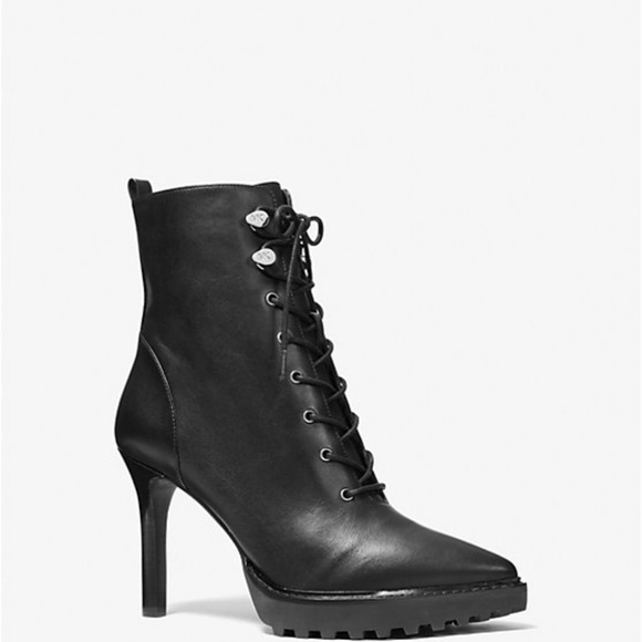 Lace-Up High Heel Boots